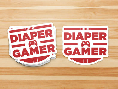 Diaper Gamer "ABDL Lifestyle" Vinyl Sticker (Red)