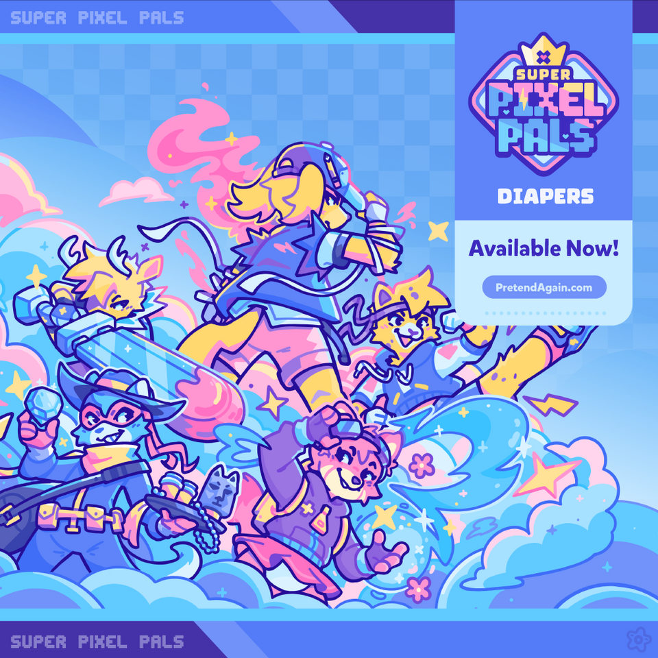 PretendAgain Launches Super Pixel Pals Diapers!