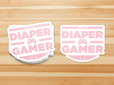 Diaper Gamer "ABDL Lifestyle" Vinyl Sticker (Pink)