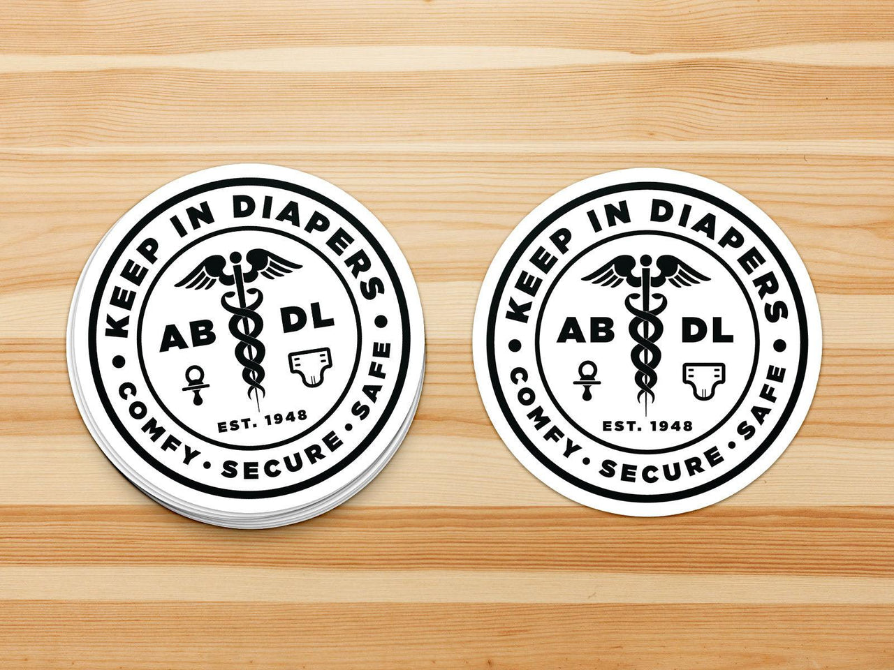 Keep in Diapers "Lifestyle ABDL" Vinyl Sticker (Black)