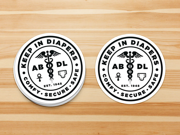 Keep in Diapers "Lifestyle ABDL" Vinyl Sticker (Black)