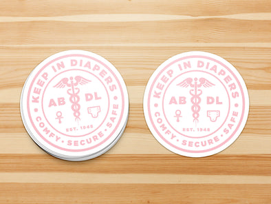 Keep in Diapers "Lifestyle ABDL" Vinyl Sticker (Pink)