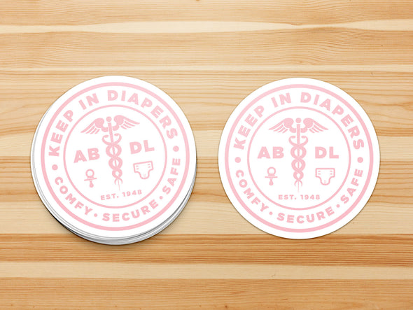 Keep in Diapers "Lifestyle ABDL" Vinyl Sticker (Pink)