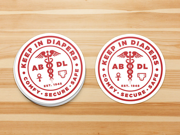 Keep in Diapers "Lifestyle ABDL" Vinyl Sticker (Red)