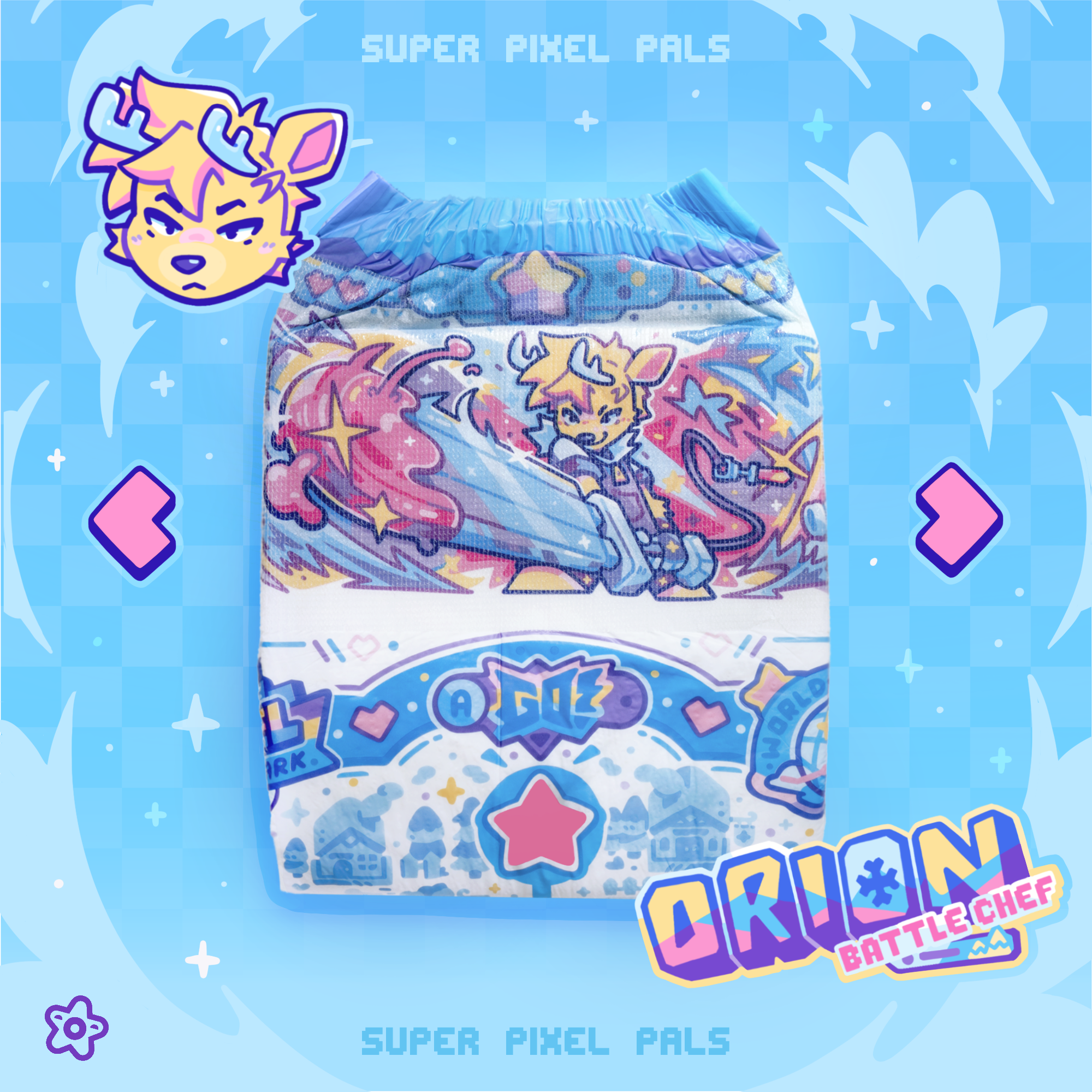 Super Pixel Pals Plastic-Backed Diapers