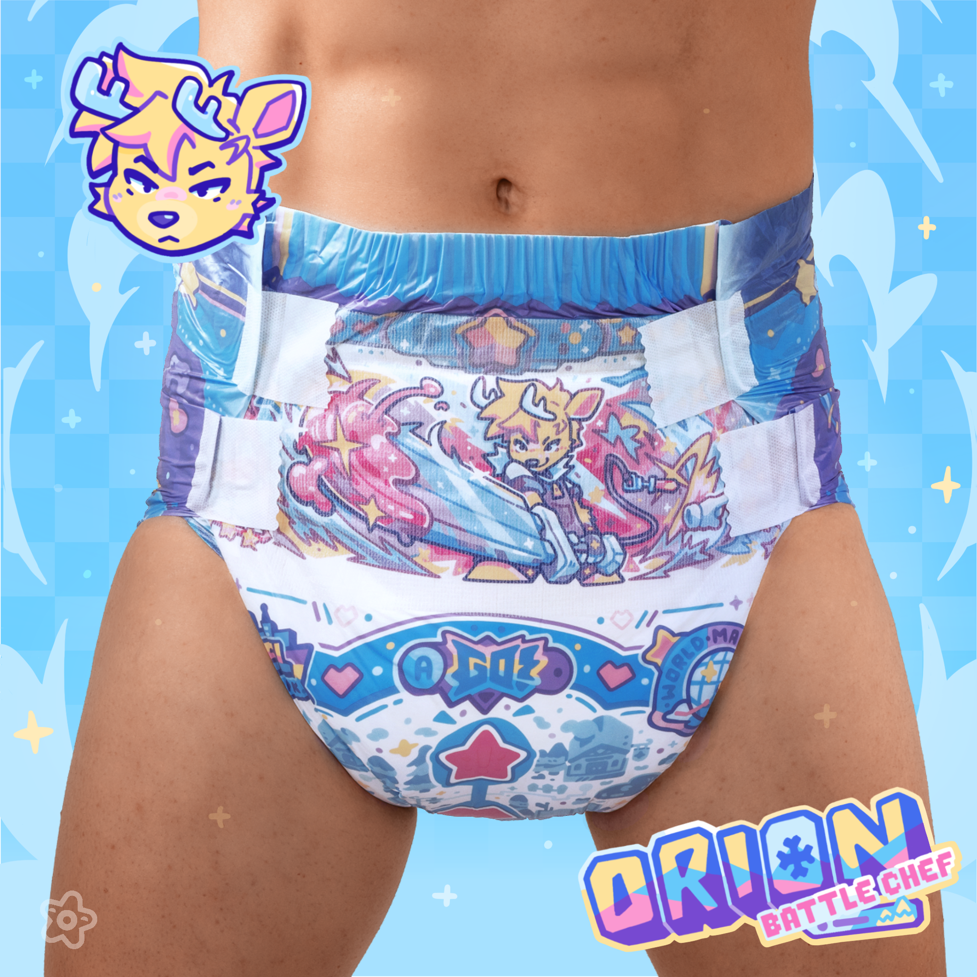 Super Pixel Pals Plastic-Backed Diapers