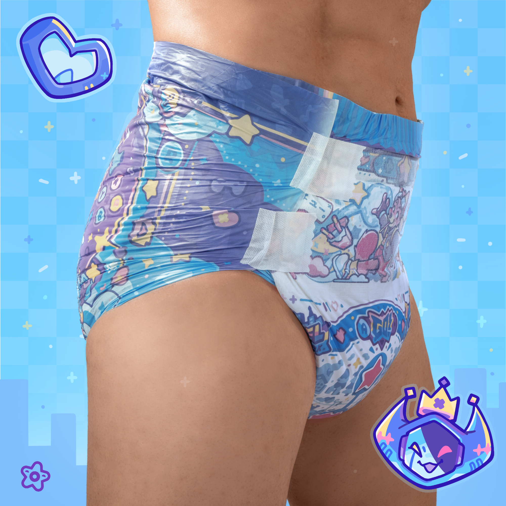 Super Pixel Pals Plastic-Backed Diapers