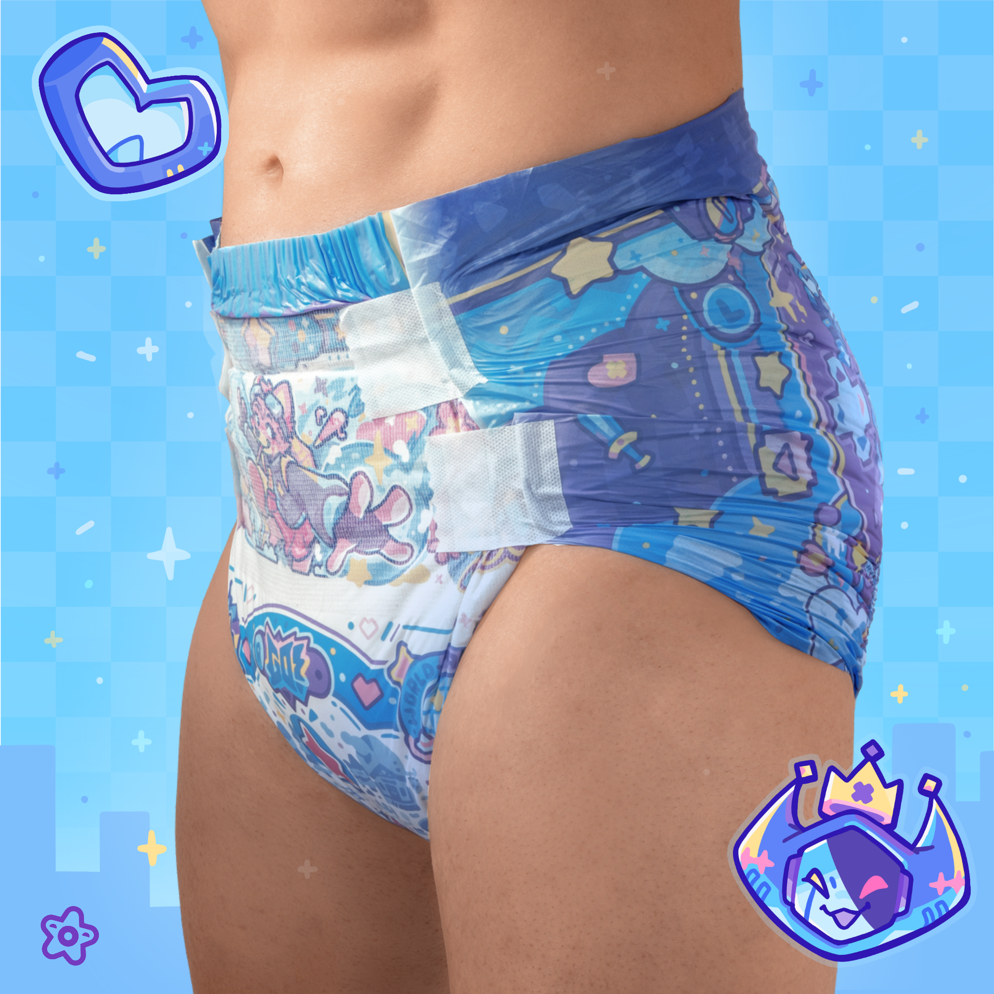 Super Pixel Pals Plastic-Backed Diapers