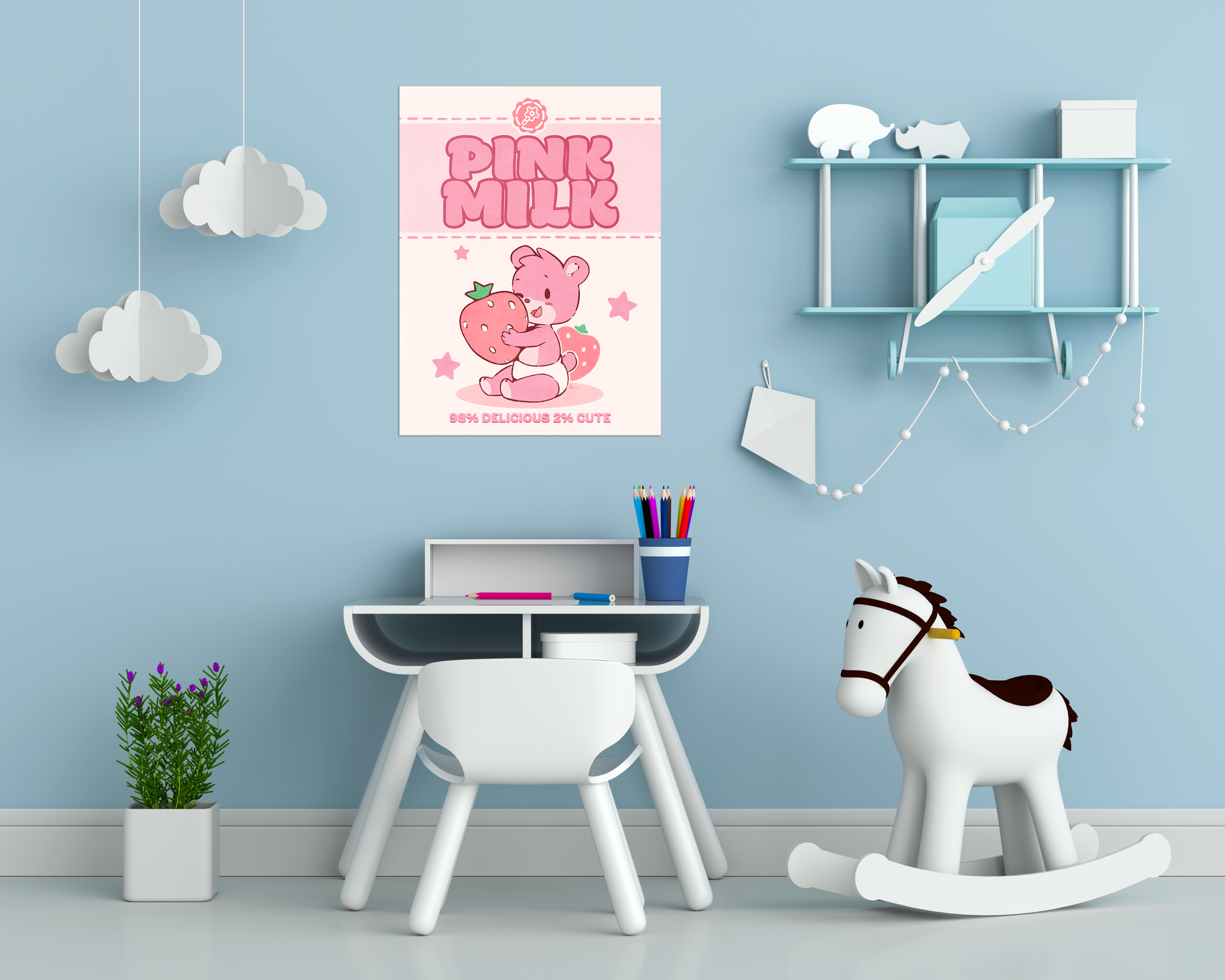 Pink Milk Poster (Large) - PretendAgain ✨