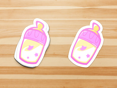 Holiday Stocking Sticker - Baby's Bottle (Pink)