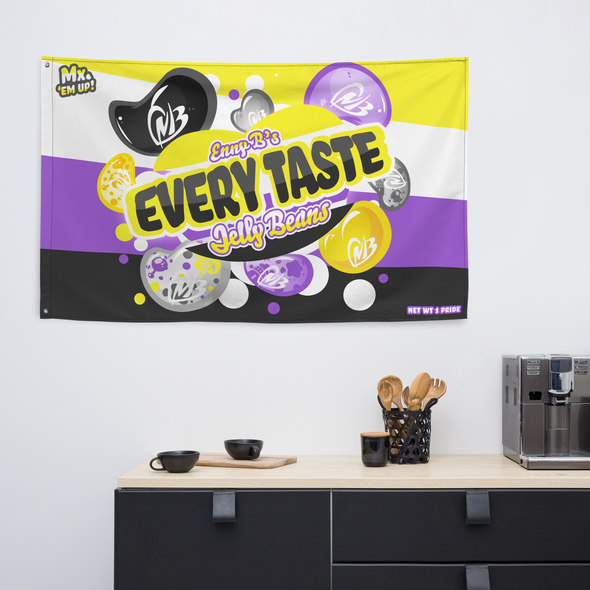 Enny B's Every Taste Jelly Beans Wall Flag - Candy Pride (Non-Binary)