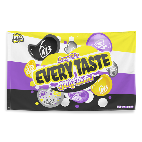 Enny B's Every Taste Jelly Beans Wall Flag - Candy Pride (Non-Binary)