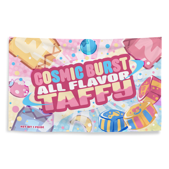 Cosmic Burst All-Flavor Taffy Wall Flag - Candy Pride (Pan)