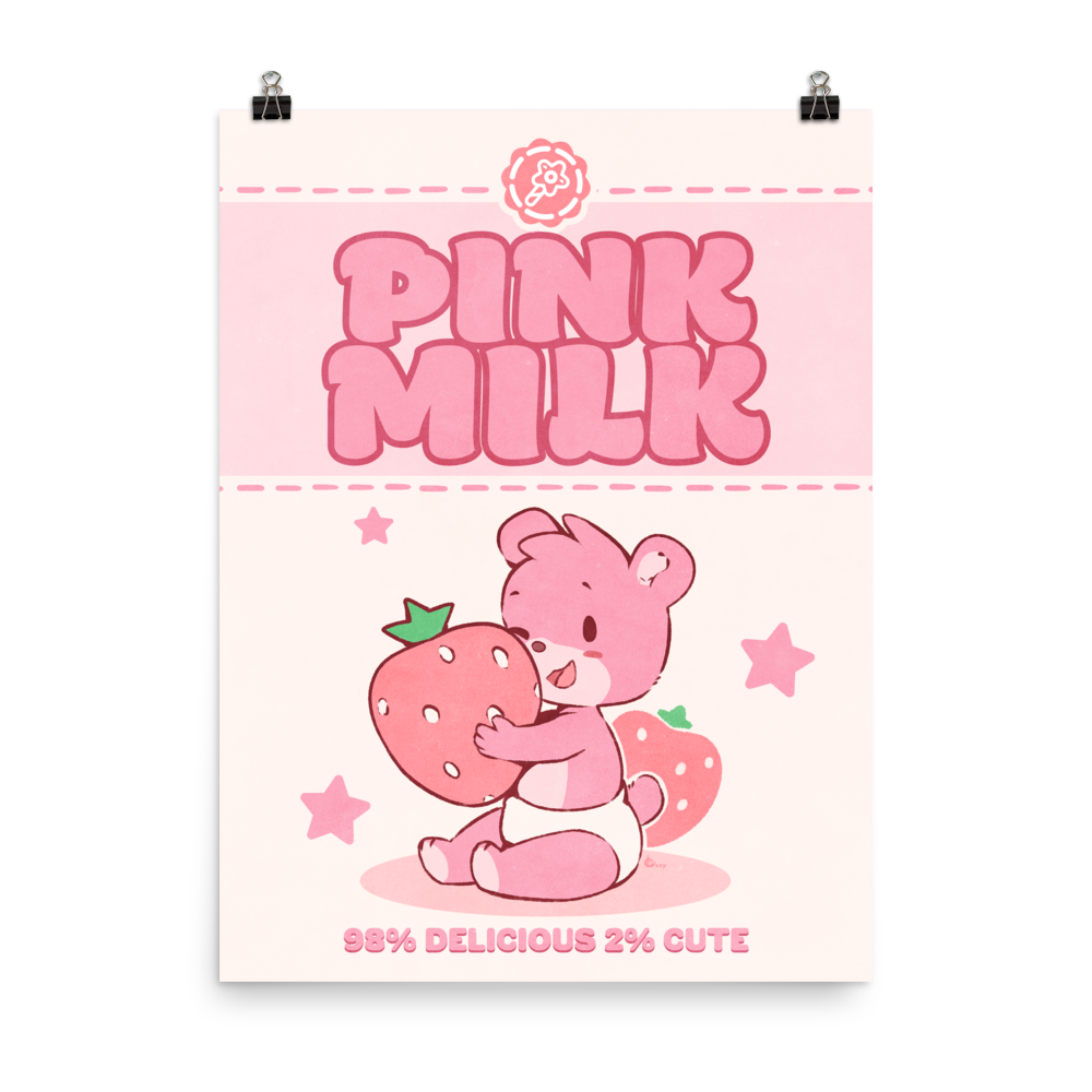 Pink Milk Poster (Large) - PretendAgain ✨