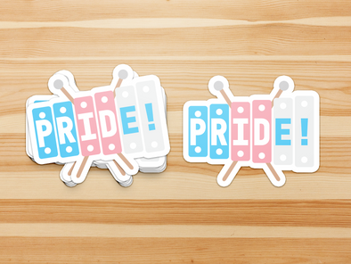 Transgender Pride Sticker (Toy Pride - 2021) - PretendAgain ✨